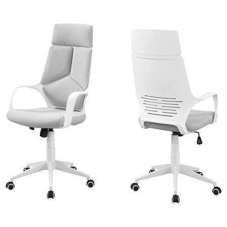 MONARCH SPECIALTIES Office Chair, Adjustable Height, Swivel, Ergonomic, Armrests, Computer Desk, Work, Metal, White I 7270